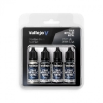 Vallejo 77270 - Farb-Set, TMM Obsidian Black (4 x 18 ml)